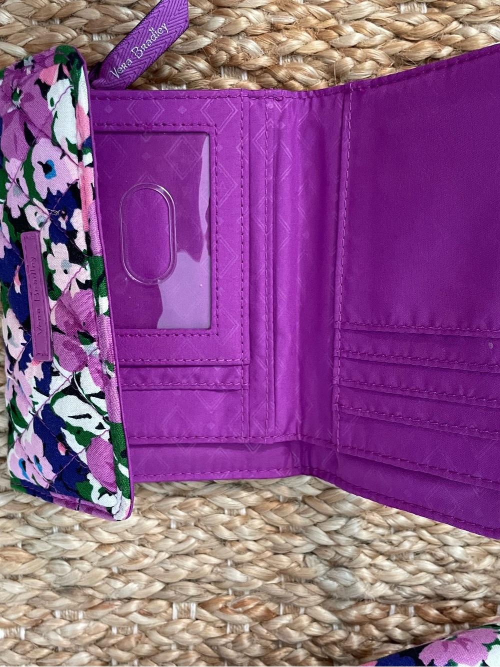 Vera Bradley Matching Crossbody & Wallet Set Purple Pink Floral Retired - Picture 11 of 11